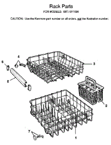 Rack parts for Kenmore Dishwasher 587.1511590 (5871511590, 587 1511590) from AppliancePartsPros.com