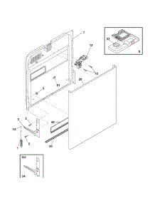 Door parts for Kenmore Dishwasher 587.15142402 (58715142402, 587 15142402) from AppliancePartsPros.com