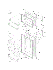 Door parts for Kenmore Refrigerator 253.78232801 (25378232801, 253 78232801) from AppliancePartsPros.com