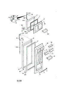 Door parts for Kenmore Refrigerator 253.78296896 (25378296896, 253 78296896) from AppliancePartsPros.com