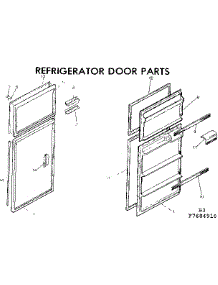 Refrigerator Door Parts parts for Kenmore Refrigerator 253.7684910 (2537684910, 253 7684910) from AppliancePartsPros.com