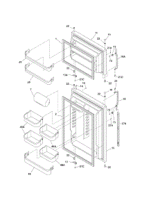 Door parts for Kenmore Refrigerator 253.76873502 (25376873502, 253 76873502) from AppliancePartsPros.com