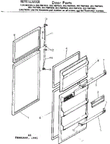 Door Parts parts for Kenmore Refrigerator 253.7687603 (2537687603, 253 7687603) from AppliancePartsPros.com