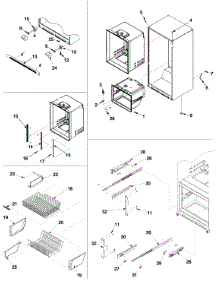 Interior Cabinet & Freezer Shelving parts for Kenmore Refrigerator 596.72212200 (59672212200, 596 72212200) from AppliancePartsPros.com