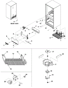 Evaporator Area & Rollers parts for Kenmore Refrigerator 596.72222200 (59672222200, 596 72222200) from AppliancePartsPros.com