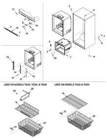 Interior Cabinet & Freezer Shelving parts for Kenmore Refrigerator 596.72234200 (59672234200, 596 72234200) from AppliancePartsPros.com