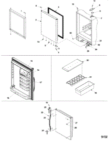 Refrigerator Door parts for Kenmore Refrigerator 596.72234200 (59672234200, 596 72234200) from AppliancePartsPros.com