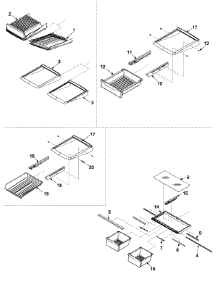 Refrigerator Shelving parts for Kenmore Refrigerator 596.72254200 (59672254200, 596 72254200) from AppliancePartsPros.com