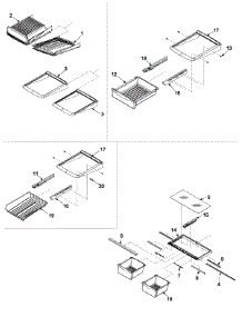 Refrigerator Shelving parts for Kenmore Refrigerator 596.72259202 (59672259202, 596 72259202) from AppliancePartsPros.com