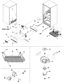 Evaporator Area & Rollers parts for Kenmore Refrigerator 596.72259202 (59672259202, 596 72259202) from AppliancePartsPros.com
