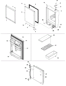 Refrigerator Door parts for Kenmore Refrigerator 596.72832200 (59672832200, 596 72832200) from AppliancePartsPros.com