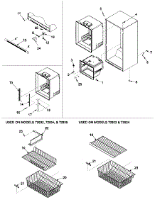 Interior Cabinet & Freezer Shelving parts for Kenmore Refrigerator 596.72832200 (59672832200, 596 72832200) from AppliancePartsPros.com