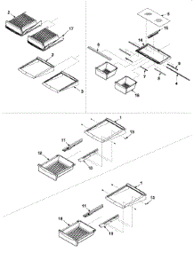 Refrigerator Shelving parts for Kenmore Refrigerator 596.72952200 (59672952200, 596 72952200) from AppliancePartsPros.com