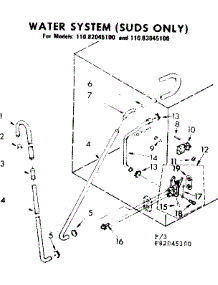 Water System Suds Only parts for Kenmore Washer 110.83045100 (11083045100, 110 83045100) from AppliancePartsPros.com