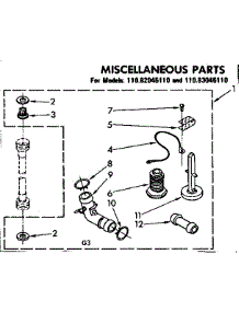 Miscellaneous Parts parts for Kenmore Washer 110.83045110 (11083045110, 110 83045110) from AppliancePartsPros.com