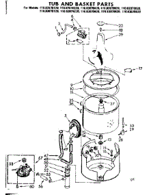 Tub And Basket Parts parts for Kenmore Washer 110.83070820 (11083070820, 110 83070820) from AppliancePartsPros.com