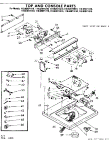 Top And Console Parts parts for Kenmore Washer 110.83071410 (11083071410, 110 83071410) from AppliancePartsPros.com