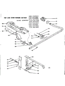 Top And Oven Burner Section parts for Kenmore Range 119.7237611 (1197237611, 119 7237611) from AppliancePartsPros.com