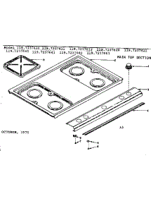 Main Top Section parts for Kenmore Range 119.7237640 (1197237640, 119 7237640) from AppliancePartsPros.com