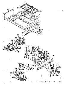 Top Burner Section parts for Kenmore Range 119.7266740 (1197266740, 119 7266740) from AppliancePartsPros.com