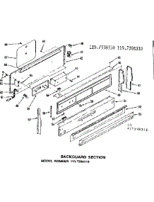 Backguard Section parts for Kenmore Range 119.7338310 (1197338310, 119 7338310) from AppliancePartsPros.com