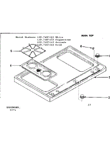 Main Top parts for Kenmore Range 119.7407422 (1197407422, 119 7407422) from AppliancePartsPros.com
