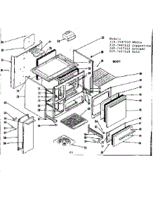 Body parts for Kenmore Range 119.7407560 (1197407560, 119 7407560) from AppliancePartsPros.com