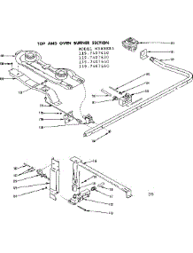 Top And Oven Burner Section parts for Kenmore Range 119.7407640 (1197407640, 119 7407640) from AppliancePartsPros.com