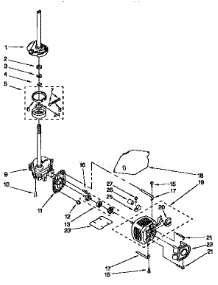 Gearcase, Motor And Pump parts for Kenmore Washer 110.92597400 (11092597400, 110 92597400) from AppliancePartsPros.com