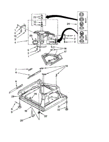 Machine Base parts for Kenmore Washer 110.92598200 (11092598200, 110 92598200) from AppliancePartsPros.com