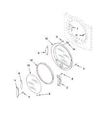 Door Parts parts for Kenmore Dryer 110.92822103 (11092822103, 110 92822103) from AppliancePartsPros.com