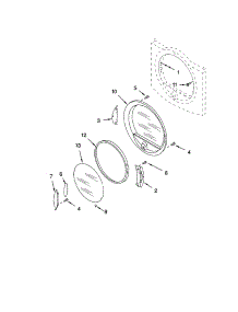 Door parts for Kenmore Dryer 110.92826100 (11092826100, 110 92826100) from AppliancePartsPros.com