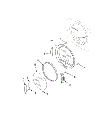 Door parts for Kenmore Dryer 110.92836100 (11092836100, 110 92836100) from AppliancePartsPros.com