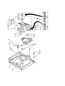 Machine Base parts for Kenmore Washer Dryer Combo 110.92972100 (11092972100, 110 92972100) from AppliancePartsPros.com