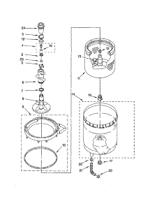 Agitator, Basket And Tub parts for Kenmore Washer Dryer Combo 110.92972100 (11092972100, 110 92972100) from AppliancePartsPros.com