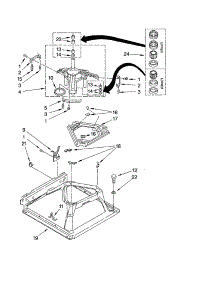 Machine Base parts for Kenmore Washer Dryer Combo 110.92972101 (11092972101, 110 92972101) from AppliancePartsPros.com