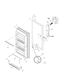 Door parts for Kenmore Freezer 253.26468100 (25326468100, 253 26468100) from AppliancePartsPros.com