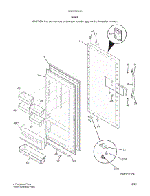 Door parts for Kenmore Freestanding Freezer 253.27002410 (25327002410, 253 27002410) from AppliancePartsPros.com