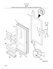 Door parts for Kenmore Freestanding Freezer 253.27002411 (25327002411, 253 27002411) from AppliancePartsPros.com