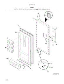 Door parts for Kenmore Freestanding Freezer 253.27009412 (25327009412, 253 27009412) from AppliancePartsPros.com