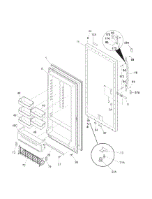 Door parts for Kenmore Freezer 253.28042801 (25328042801, 253 28042801) from AppliancePartsPros.com