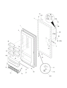 Door parts for Kenmore Freezer 253.28042807 (25328042807, 253 28042807) from AppliancePartsPros.com