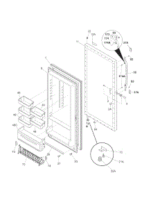 Door parts for Kenmore Freestanding Freezer 253.28042809 (25328042809, 253 28042809) from AppliancePartsPros.com
