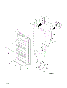 Door parts for Kenmore Freestanding Freezer 253.280528016 (253280528016, 253 280528016) from AppliancePartsPros.com