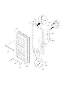 Door parts for Kenmore Freezer 253.28062801 (25328062801, 253 28062801) from AppliancePartsPros.com