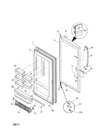 Door parts for Kenmore Freestanding Freezer 253.28093805 (25328093805, 253 28093805) from AppliancePartsPros.com