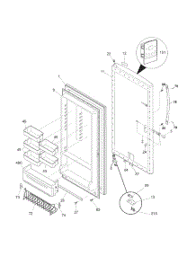Door parts for Kenmore Freezer 253.28099801 (25328099801, 253 28099801) from AppliancePartsPros.com