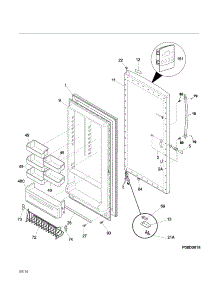 Door parts for Kenmore Freestanding Freezer 253.280998012 (253280998012, 253 280998012) from AppliancePartsPros.com