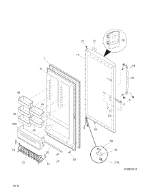 Door parts for Kenmore Freestanding Freezer 253.28099806 (25328099806, 253 28099806) from AppliancePartsPros.com