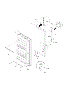 Door parts for Kenmore Freezer 253.28432804 (25328432804, 253 28432804) from AppliancePartsPros.com